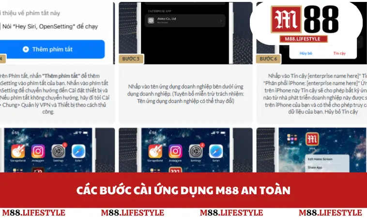 Các bước cài ứng dụng M88 an toàn