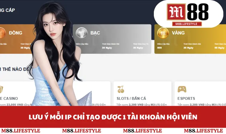 Lưu ý mỗi IP chỉ tạo được 1 tài khoản hội viên